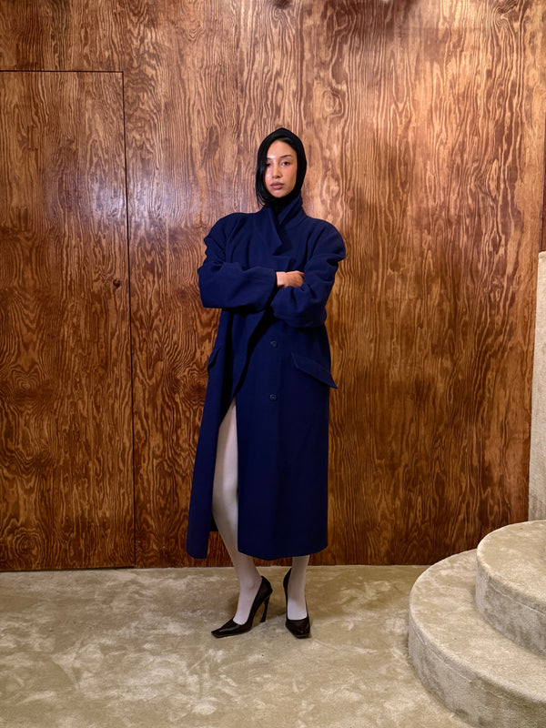 Manteau long bleu
