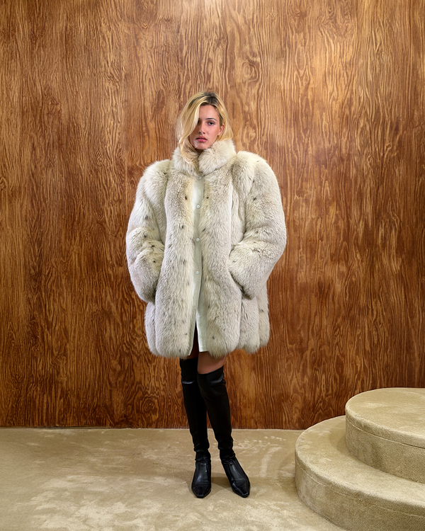 White fur coat