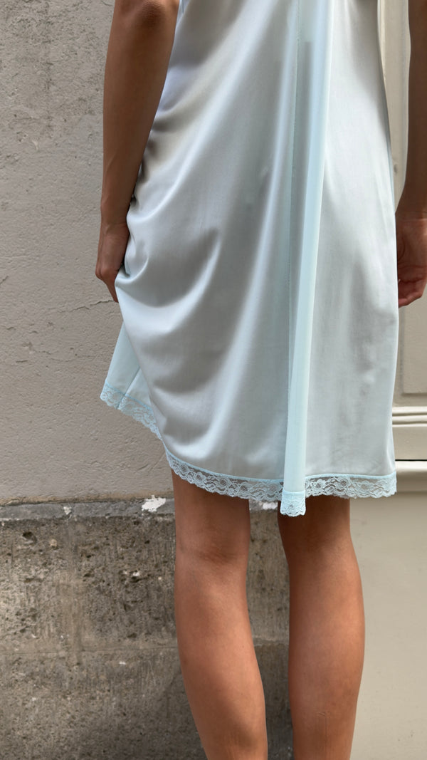 Pastel blue slip dress