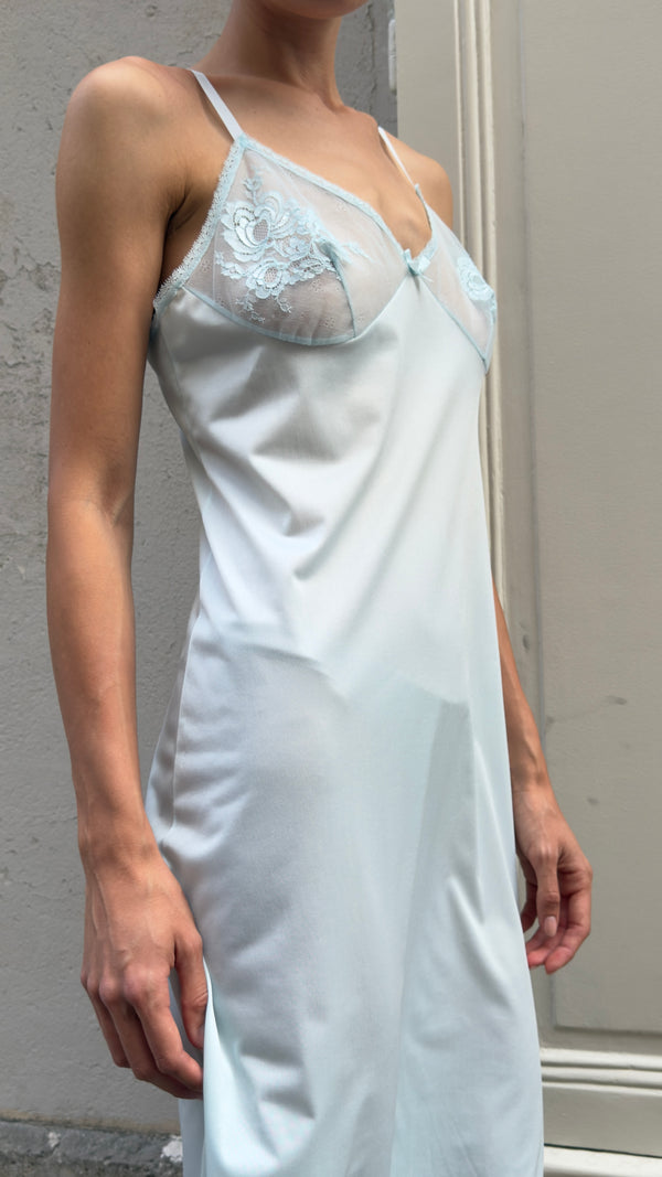 Pastel blue slip dress