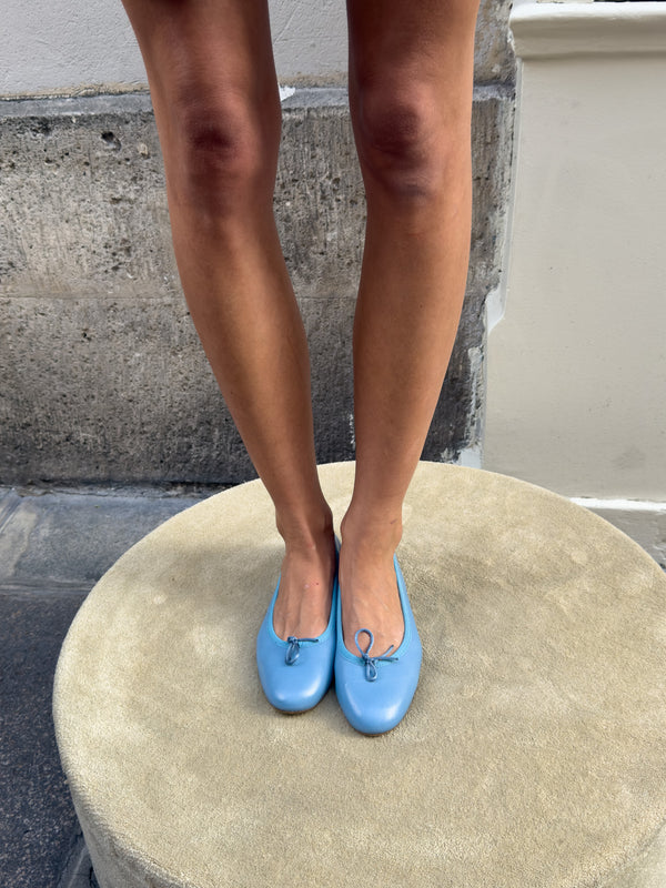 Blue ballet flats