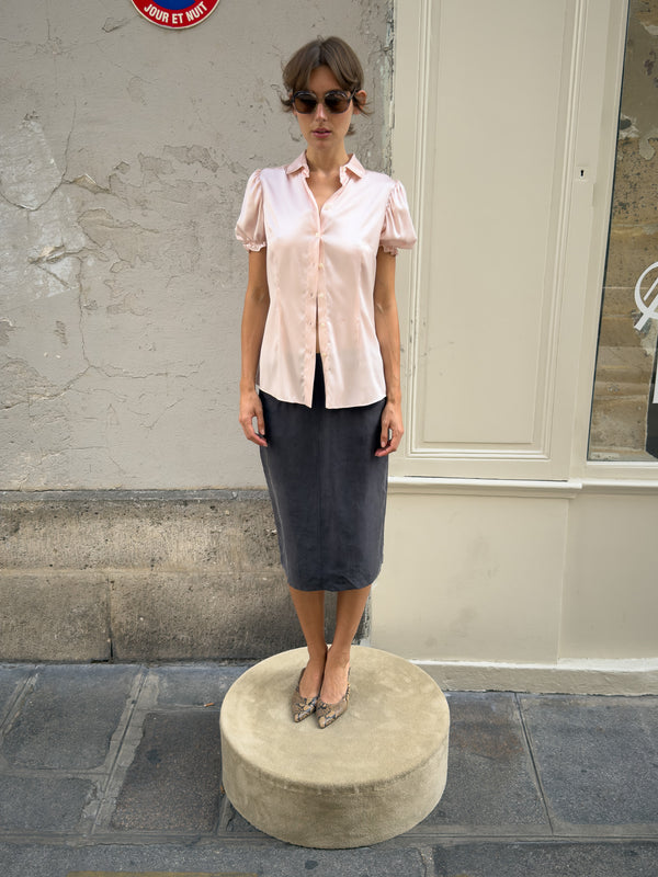 Silk midi skirt
