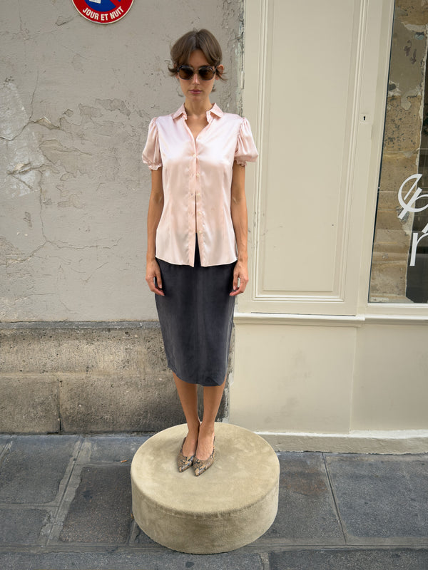 Silk midi skirt