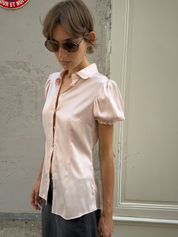 Dolce & Gabbana pink silk shirt