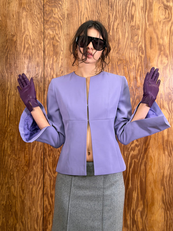 Vintage Purple Leather Gloves