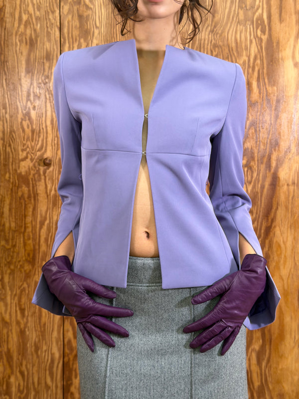 Vintage Purple Leather Gloves