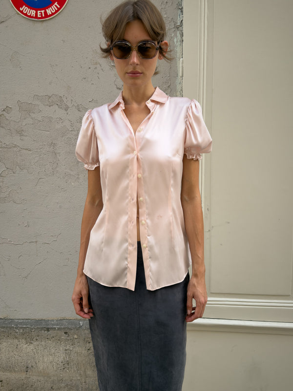 Dolce & Gabbana pink silk shirt