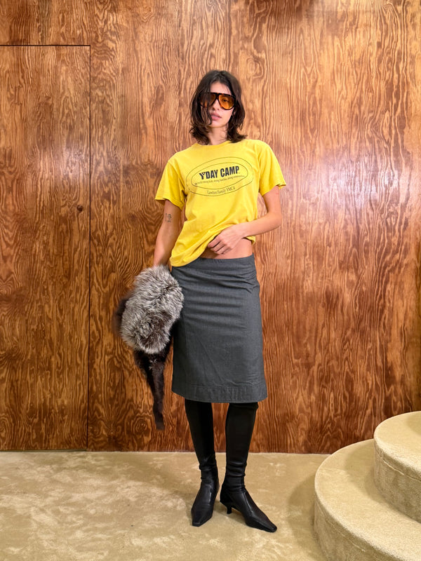 Stefanel grey skirt with back details