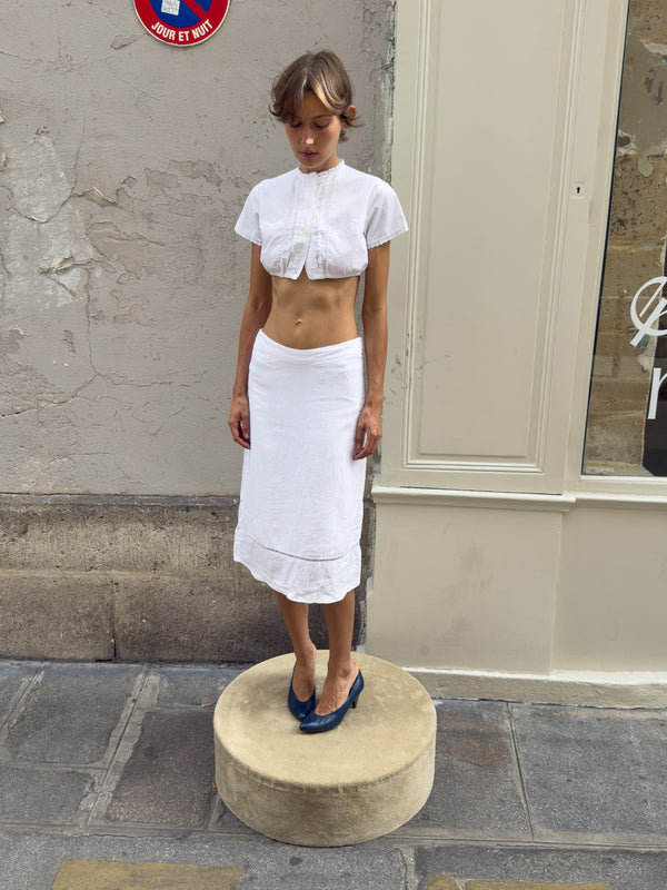 White linen skirt