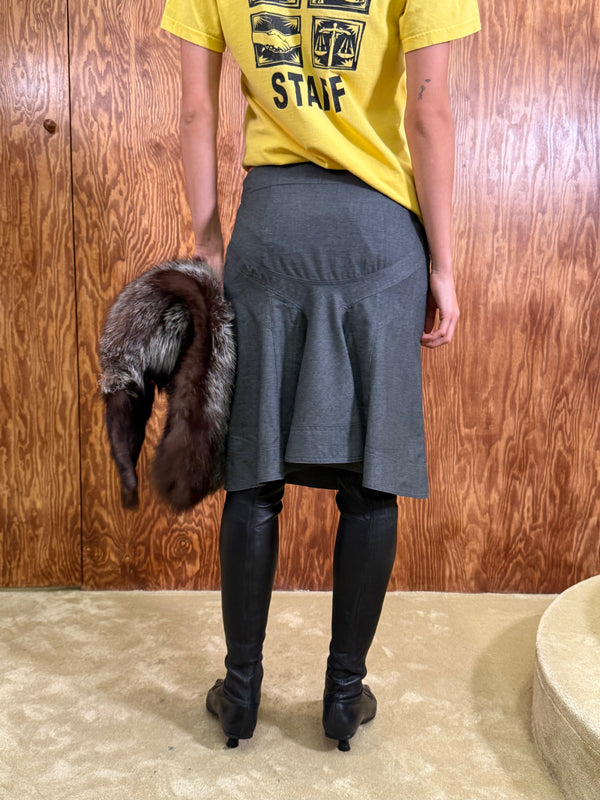 Stefanel grey skirt with back details