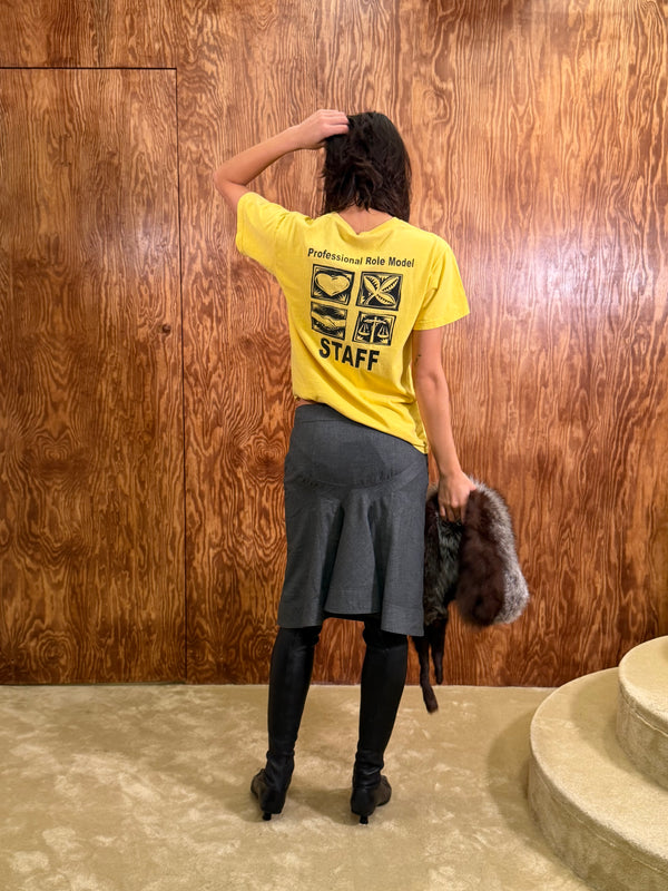 Stefanel grey skirt with back details