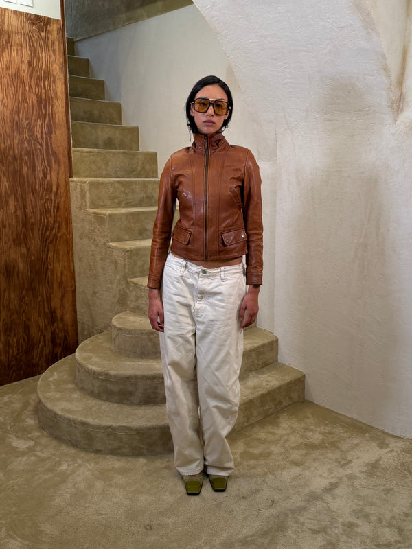 Camel leather jacket