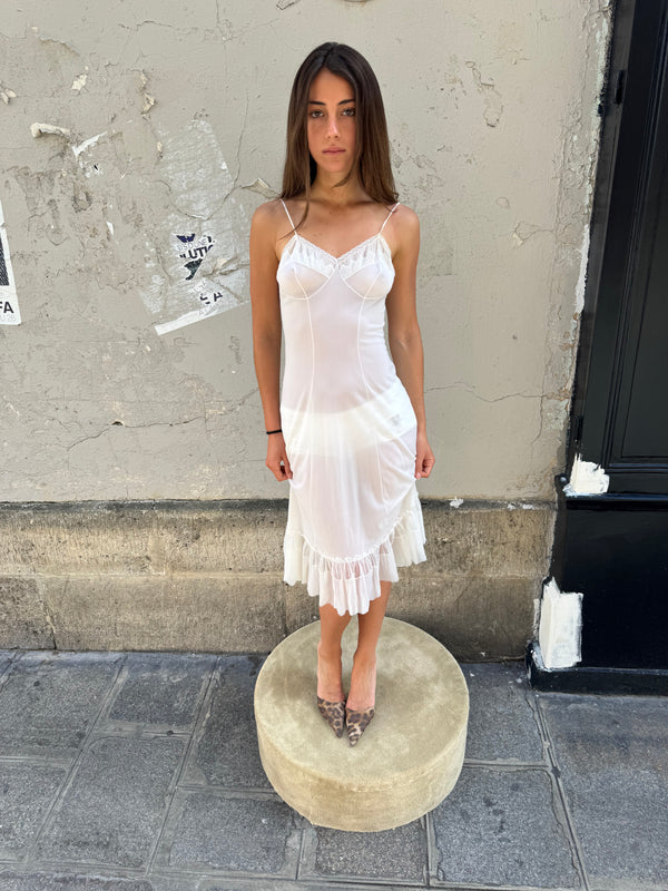 White slip dress
