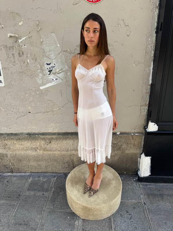 White slip dress