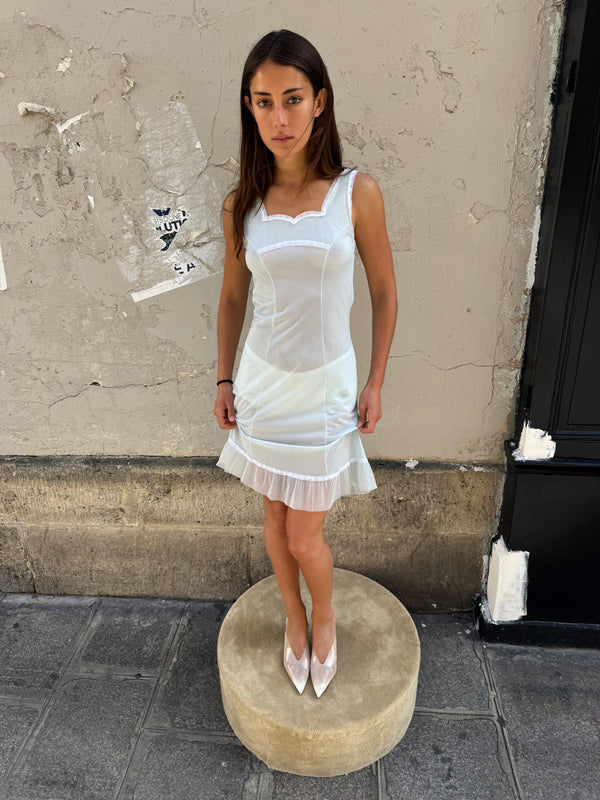 Pastel blue slip dress