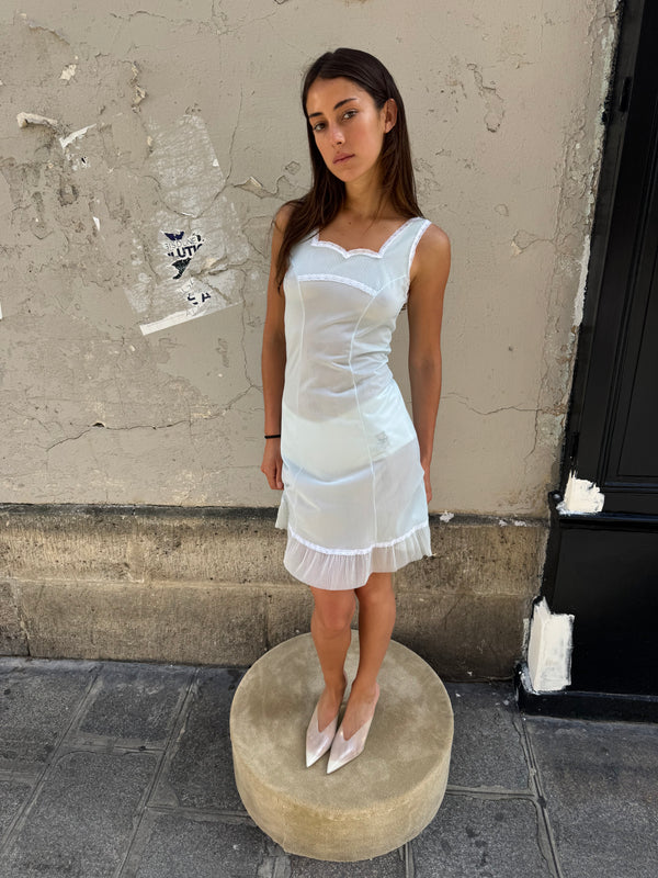 Pastel blue slip dress