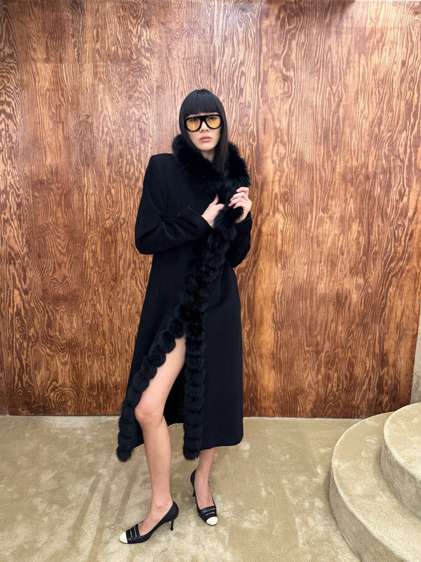 Pure wool & fur coat