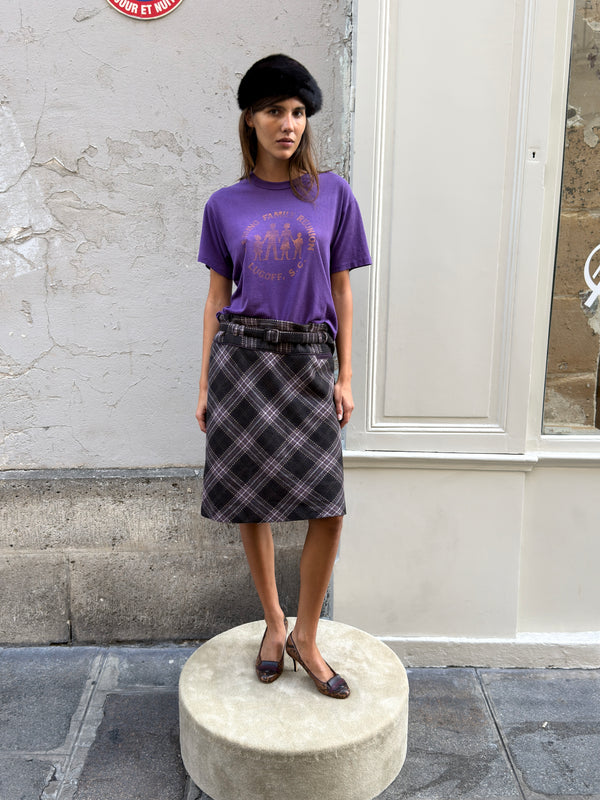 Purple plaid skirt