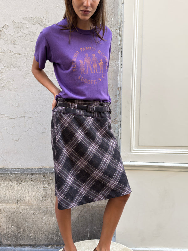 Purple plaid skirt
