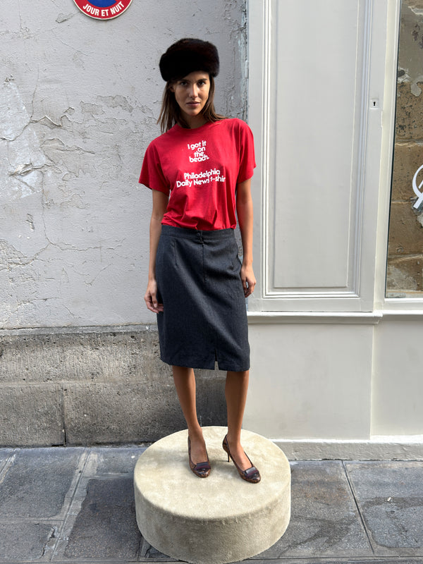 Wool midi skirt