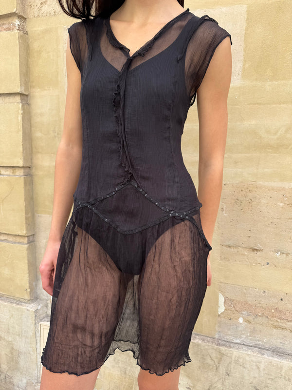 Sheer silk dress