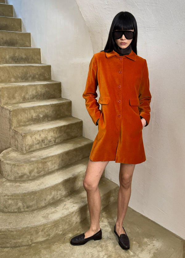 Velvet orange coat