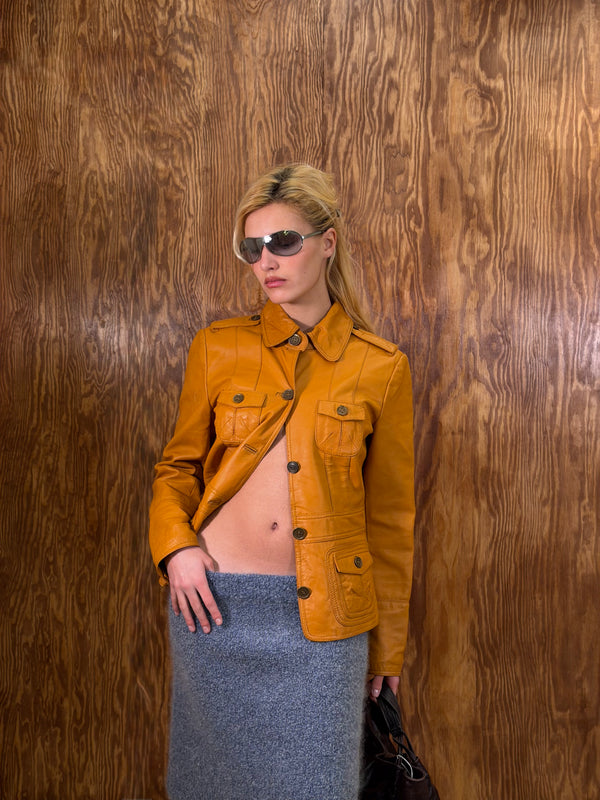 Orange Leather Jacket