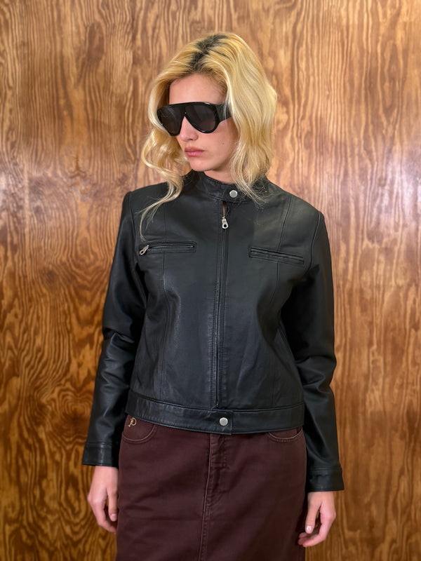 Black Leather Moto Jacket