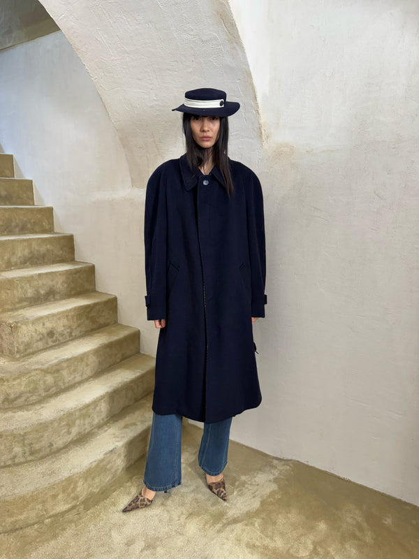 Navy wool coat