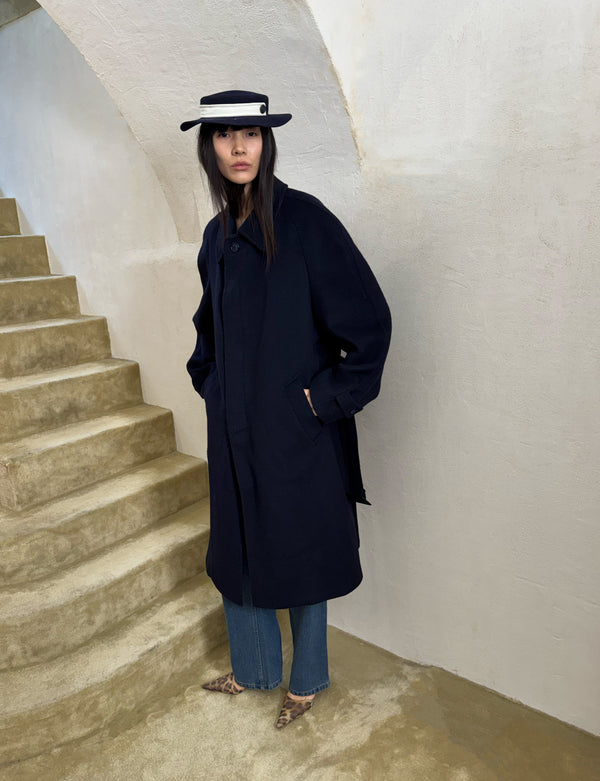 Navy wool coat