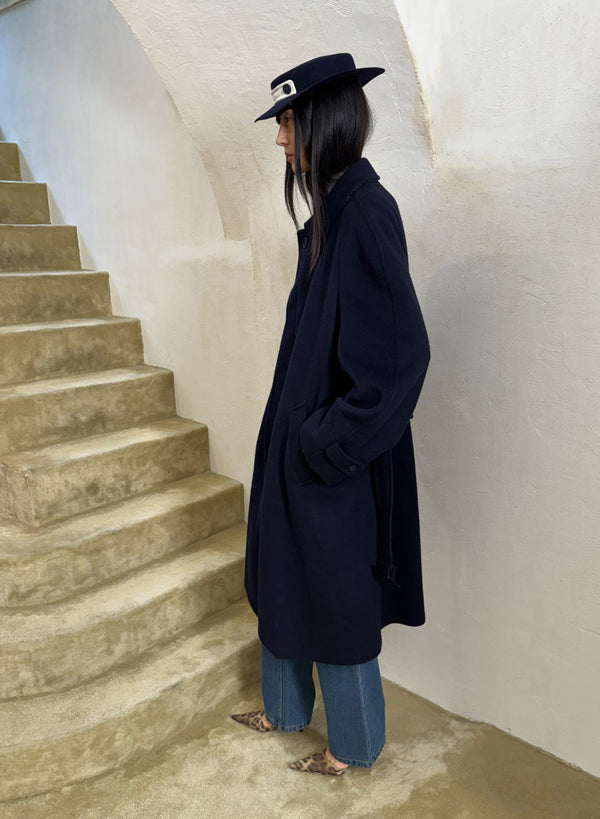 Navy wool coat