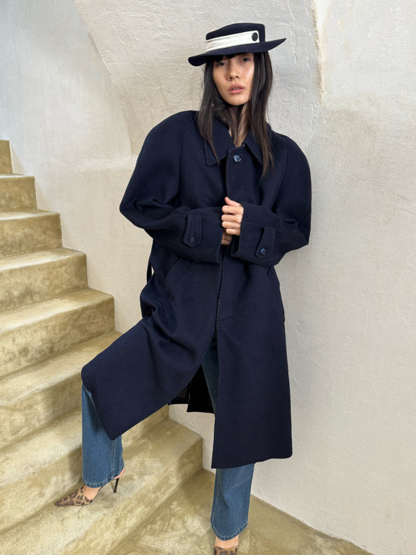 Navy wool coat
