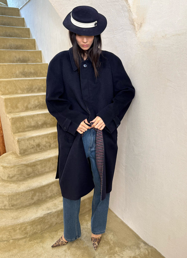 Navy wool coat