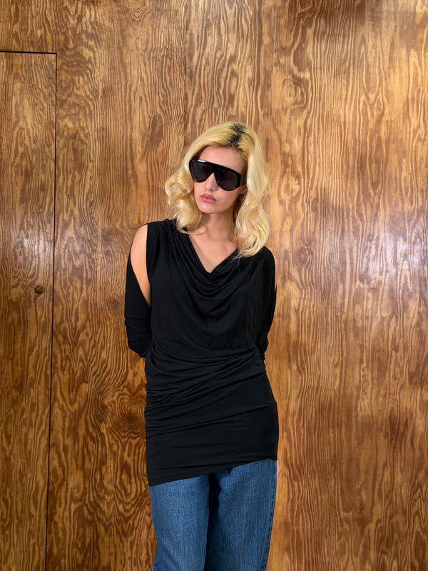 Trussardi Black Draped Dress