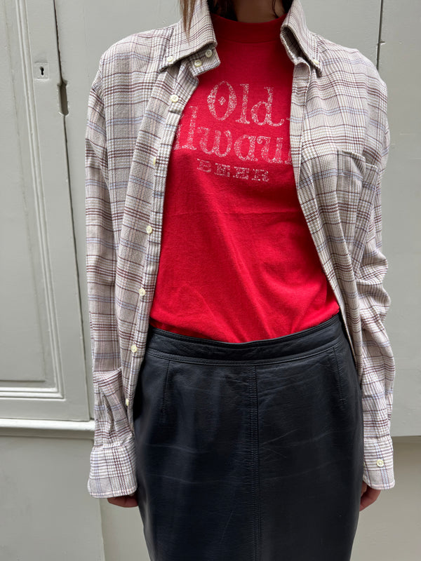 Beige checked shirt