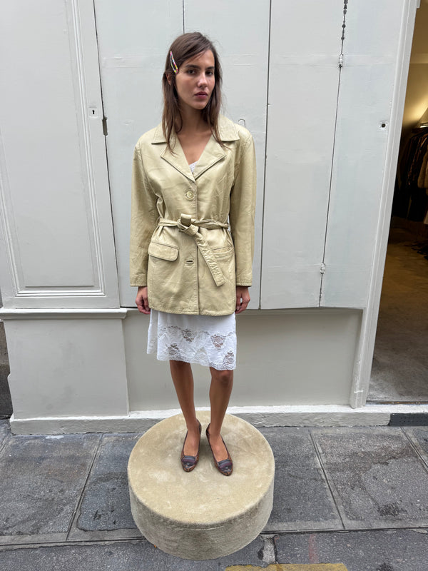 Leather safari jacket