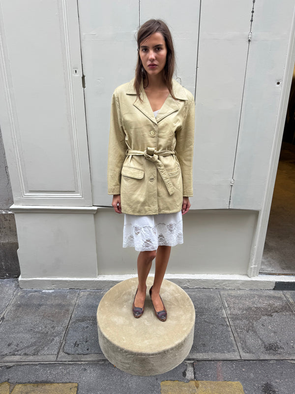 Leather safari jacket