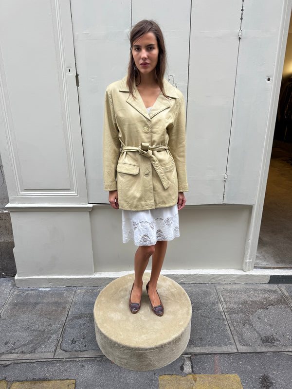 Leather safari jacket