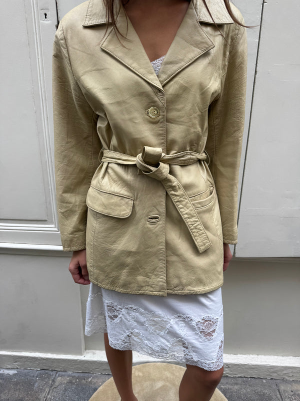 Leather safari jacket
