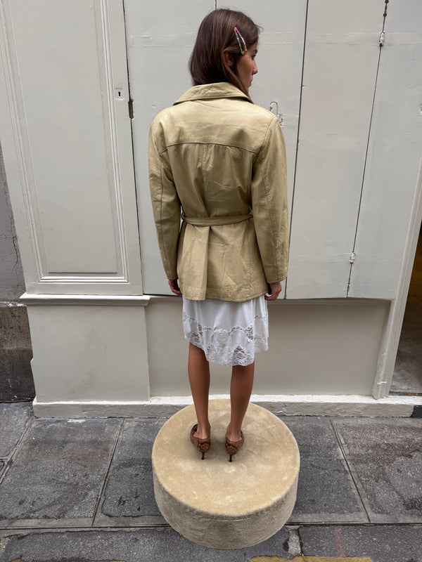 Leather safari jacket