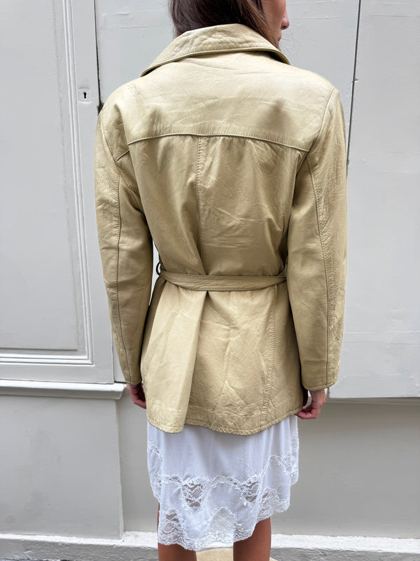 Leather safari jacket