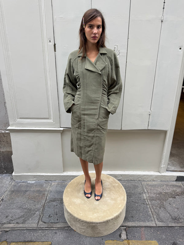 Khaki fleece dress