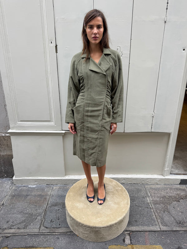Khaki fleece dress