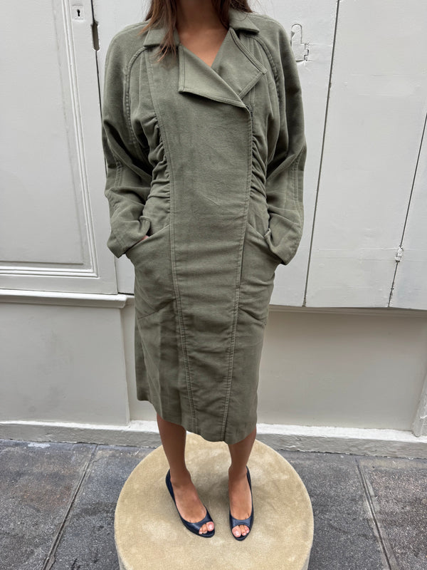 Khaki fleece dress