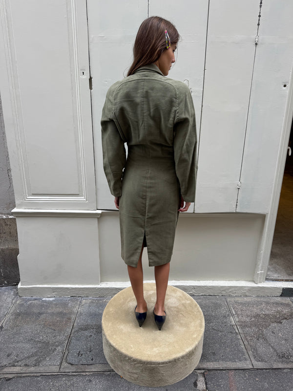 Khaki fleece dress