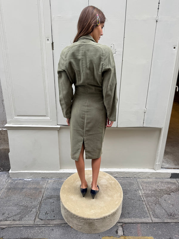Khaki fleece dress