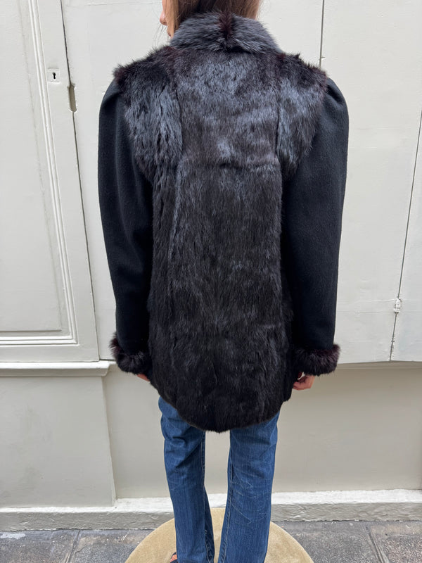 Black wool & wink peacoat