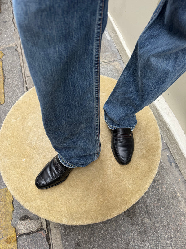Vintage black leather loafers