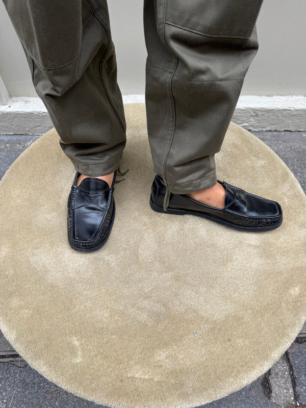Vintage black leather loafers