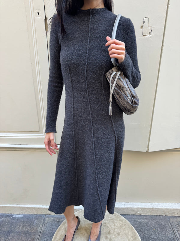 Grey python leather bag